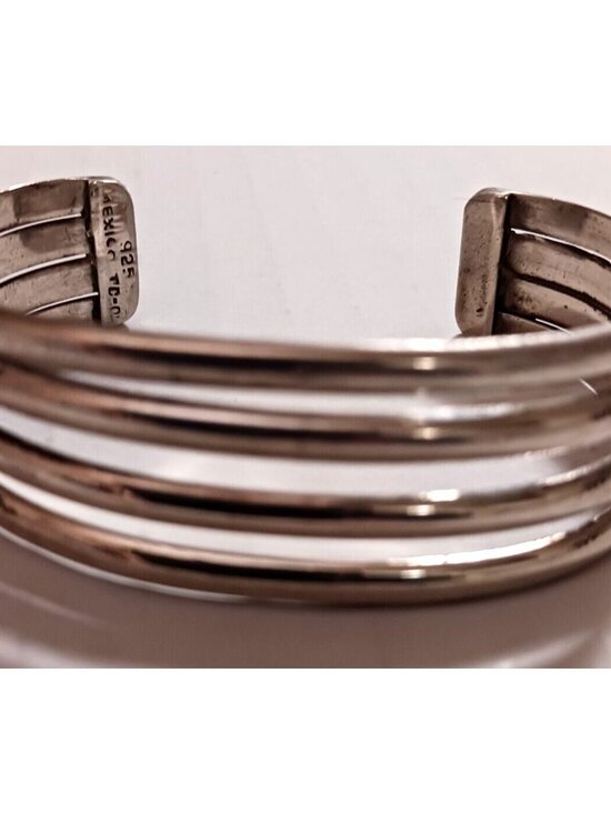 Taxco Mexico Four bar sterling silver cuff (1189) - Picture 1 of 8